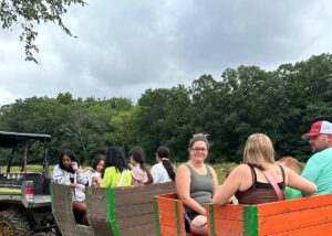 Visitors enjoying a calm farm visit in Bridgewater MA